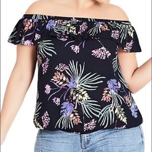 City Chic Floral top Off the shoulder